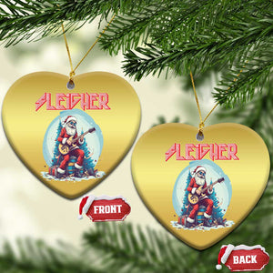 Xmas Heavy Metal Christmas Ornament Sleigher Hail Santa Playing Guitar TS09 Heart Gold Print Your Wear