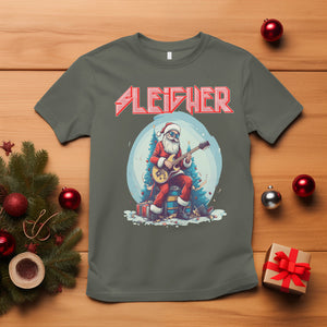 Sleigher Hail Santa Heavy Metal Christmas Rock T Shirt TS09 Military Green Printyourwear