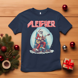 Sleigher Hail Santa Heavy Metal Christmas Rock T Shirt TS09 Navy Printyourwear