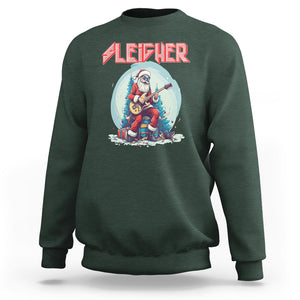 Sleigher Hail Santa Heavy Metal Christmas Rock Sweatshirt TS09 Dark Forest Green Printyourwear