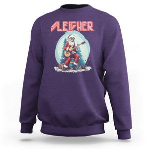 Sleigher Hail Santa Heavy Metal Christmas Rock Sweatshirt TS09 Purple Printyourwear