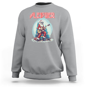 Sleigher Hail Santa Heavy Metal Christmas Rock Sweatshirt TS09 Sport Gray Printyourwear