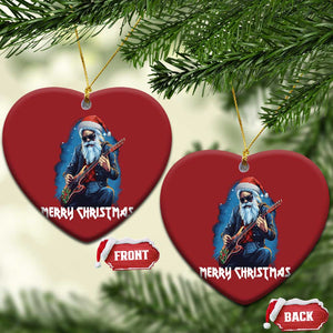 Xmas Rock Lover Christmas Ornament Sleigher Hail Santa Electric Guitar TS09 Heart Red Print Your Wear