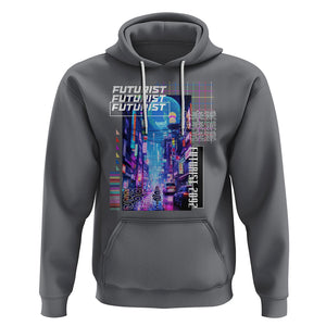 Japanese Cyberpunk Hoodie Tokyo Street Of Japan Night Futurist Aesthetic TS09 Charcoal Printyourwear