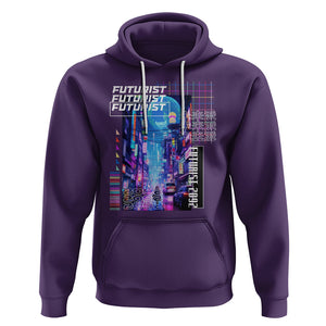 Japanese Cyberpunk Hoodie Tokyo Street Of Japan Night Futurist Aesthetic TS09 Purple Printyourwear