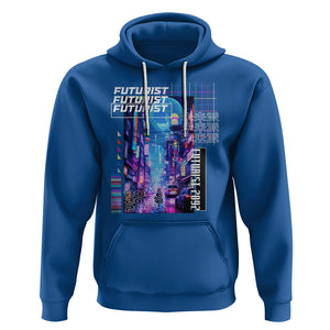 Japanese Cyberpunk Hoodie Tokyo Street Of Japan Night Futurist Aesthetic TS09 Royal Blue Printyourwear