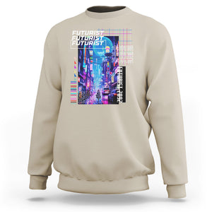 Japanese Cyberpunk Sweatshirt Tokyo Street Of Japan Night Futurist Aesthetic TS09 Sand Printyourwear