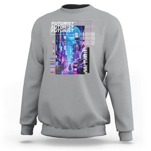 Japanese Cyberpunk Sweatshirt Tokyo Street Of Japan Night Futurist Aesthetic TS09 Sport Gray Printyourwear