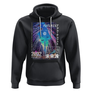 Japanese Cyberpunk Hoodie Tokyo Street Of Japan Night Futurist Aesthetic TS09 Black Printyourwear