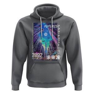 Japanese Cyberpunk Hoodie Tokyo Street Of Japan Night Futurist Aesthetic TS09 Charcoal Printyourwear