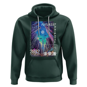 Japanese Cyberpunk Hoodie Tokyo Street Of Japan Night Futurist Aesthetic TS09 Dark Forest Green Printyourwear