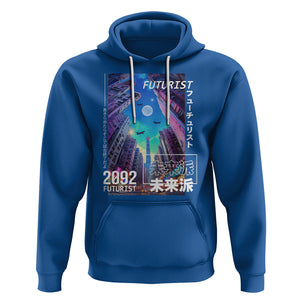 Japanese Cyberpunk Hoodie Tokyo Street Of Japan Night Futurist Aesthetic TS09 Royal Blue Printyourwear