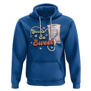 Valentine's Day Hoodie Retro Nurse Valentine You're So Sweet D10W Medical Peds PICU TS09 Royal Blue Printyourwear