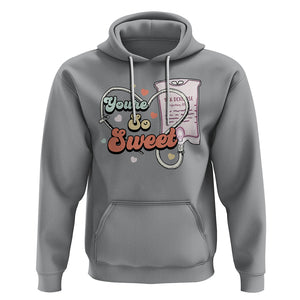 Valentine's Day Hoodie Retro Nurse Valentine You're So Sweet D10W Medical Peds PICU TS09 Sport Gray Printyourwear