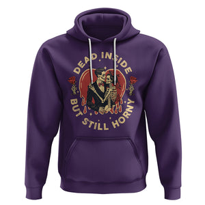 Dead Inside But Still Horny Vintage Skeleton Couple Valentine's Day Hoodie TS09 Purple Printyourwear