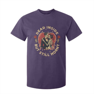 Dead Inside But Still Horny Vintage Skeleton Couple Valentine's Day T Shirt For Kid TS09 Purple Print Your Wear