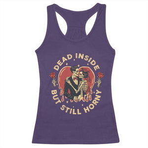 Dead Inside But Still Horny Vintage Skeleton Couple Valentine's Day Racerback Tank Top TS09 Purple Print Your Wear