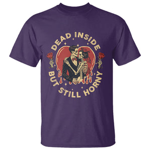 Dead Inside But Still Horny Vintage Skeleton Couple Valentine's Day T Shirt TS09 Purple Printyourwear