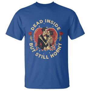 Dead Inside But Still Horny Vintage Skeleton Couple Valentine's Day T Shirt TS09 Royal Blue Printyourwear