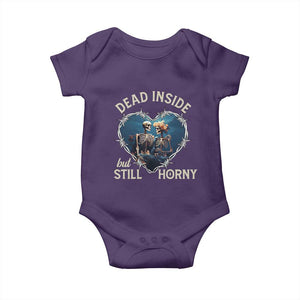 Dead Inside But Still Horny Skeleton Couple Valentine's Day Baby Onesie TS09 Purple Print Your Wear