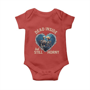 Dead Inside But Still Horny Skeleton Couple Valentine's Day Baby Onesie TS09 Red Print Your Wear