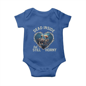 Dead Inside But Still Horny Skeleton Couple Valentine's Day Baby Onesie TS09 Royal Blue Print Your Wear