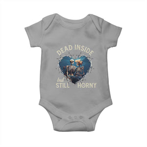 Dead Inside But Still Horny Skeleton Couple Valentine's Day Baby Onesie TS09 Sport Gray Print Your Wear