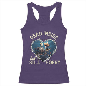 Dead Inside But Still Horny Skeleton Couple Valentine's Day Racerback Tank Top TS09 Purple Print Your Wear