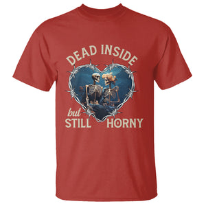 Dead Inside But Still Horny Skeleton Couple Valentine's Day T Shirt TS09 Red Printyourwear