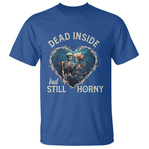 Dead Inside But Still Horny Skeleton Couple Valentine's Day T Shirt TS09 Royal Blue Printyourwear