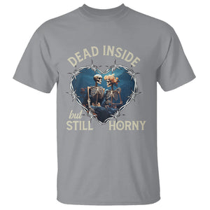 Dead Inside But Still Horny Skeleton Couple Valentine's Day T Shirt TS09 Sport Gray Printyourwear