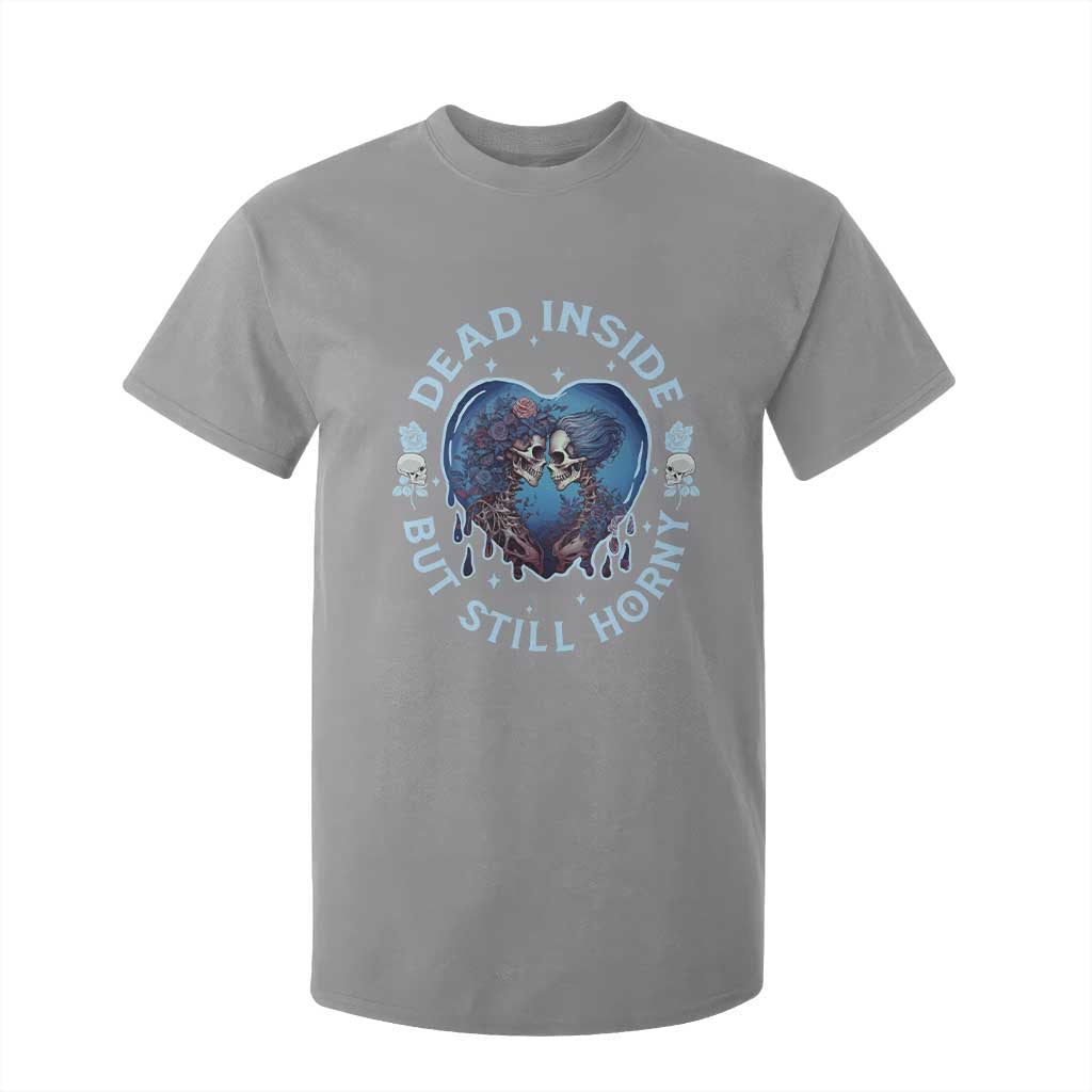 Lesbian Skeleton Couple Valentine's Day T Shirt For Kid Dead Inside But Still Horny TS09 Sport Gray Print Your Wear
