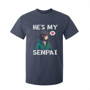 Valentine's Day Couple Matching T Shirt For Kid He's My Senpai Funny Anime Girlfriend TS09 Navy Print Your Wear