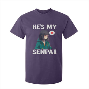 Valentine's Day Couple Matching T Shirt For Kid He's My Senpai Funny Anime Girlfriend TS09 Purple Print Your Wear