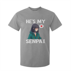 Valentine's Day Couple Matching T Shirt For Kid He's My Senpai Funny Anime Girlfriend TS09 Sport Gray Print Your Wear