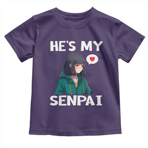 Valentine's Day Couple Matching Toddler T Shirt He's My Senpai Funny Anime Girlfriend TS09 Purple Print Your Wear