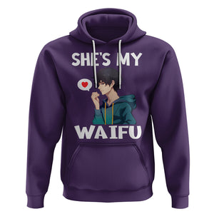 Valentine's Day Couple Matching Hoodie She's My Waifu Funny Anime Boyfriend TS09 Purple Printyourwear