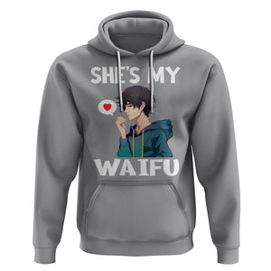 Valentine's Day Couple Matching Hoodie She's My Waifu Funny Anime Boyfriend TS09 Sport Gray Printyourwear