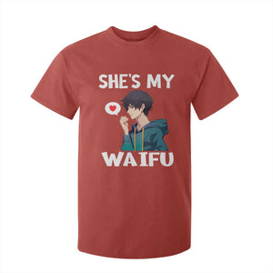 Valentine's Day Couple Matching T Shirt For Kid She's My Waifu Funny Anime Boyfriend TS09 Red Print Your Wear