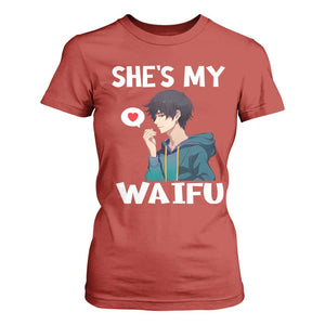 Valentine's Day Couple Matching T Shirt For Women She's My Waifu Funny Anime Boyfriend TS09 Red Print Your Wear