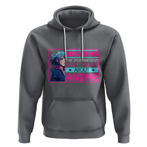 Warning May Spontaneously Start Talking About Anime Hoodie TS09 Charcoal Printyourwear