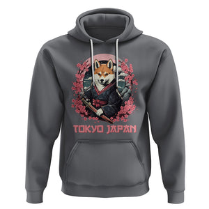 Shiba Inu Hoodie Tokyo Japan Aesthetic Sakura Japanese Cherry Blossoms TS09 Charcoal Printyourwear