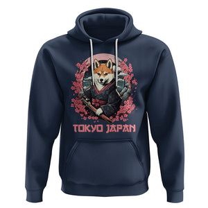 Shiba Inu Hoodie Tokyo Japan Aesthetic Sakura Japanese Cherry Blossoms TS09 Navy Printyourwear