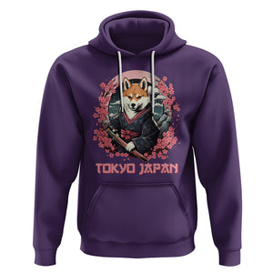 Shiba Inu Hoodie Tokyo Japan Aesthetic Sakura Japanese Cherry Blossoms TS09 Purple Printyourwear