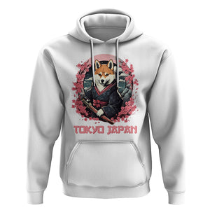 Shiba Inu Hoodie Tokyo Japan Aesthetic Sakura Japanese Cherry Blossoms TS09 White Printyourwear