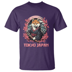 Shiba Inu T Shirt Tokyo Japan Aesthetic Sakura Japanese Cherry Blossoms TS09 Purple Printyourwear