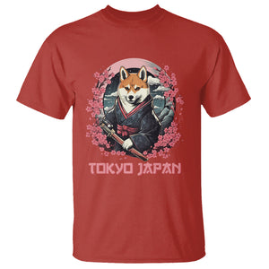 Shiba Inu T Shirt Tokyo Japan Aesthetic Sakura Japanese Cherry Blossoms TS09 Red Printyourwear