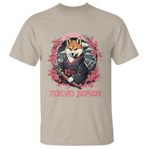 Shiba Inu T Shirt Tokyo Japan Aesthetic Sakura Japanese Cherry Blossoms TS09 Sand Printyourwear