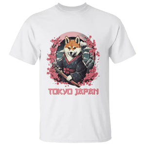 Shiba Inu T Shirt Tokyo Japan Aesthetic Sakura Japanese Cherry Blossoms TS09 White Printyourwear