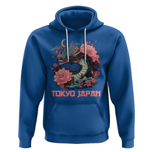 Tokyo Japan Dragon Hoodie Asian Inspired Retro Aesthetic Sakura Japanese Cherry Blossoms TS09 Royal Blue Printyourwear